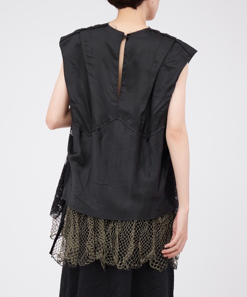 PONTI（ポンティ）の「PONTI Cupra Sleeveless Top（Tシャツ/カットソー・レディース・ブラック/ベージュ・FREE）」の7枚目の写真