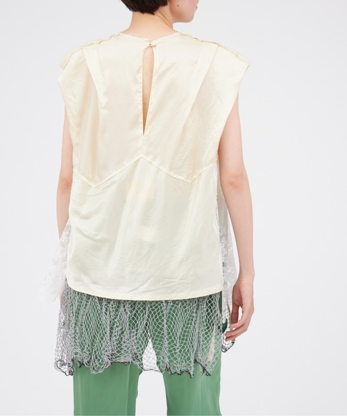 PONTI（ポンティ）の「PONTI Cupra Sleeveless Top（Tシャツ/カットソー・レディース・ブラック/ベージュ・FREE）」の6枚目の写真