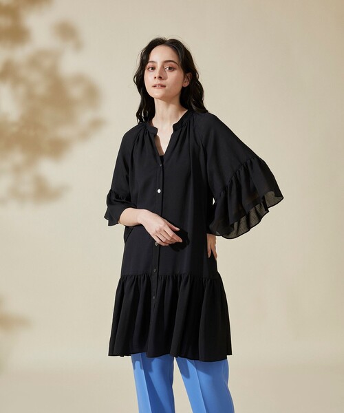 グレースコンチネンタル　シアーティアードチュニック　ブラック セール】シアーティアードチュニック（チュニック）｜GRACE CLASS