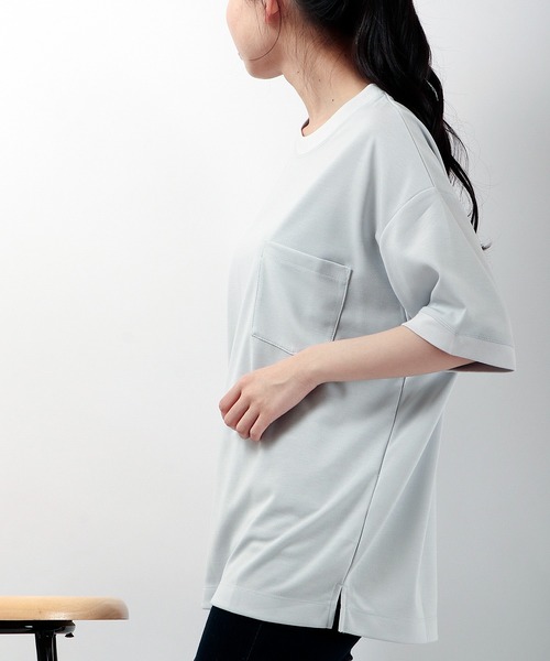 Chiaro(キアロ)の「CHIARO DRYMASTER UVカット 吸汗速乾 ユニセックス ドライオーバーサイズ Tシャツ 男女兼用(Tシャツ/カットソー・メンズ・ブラック/グレー/オフホワイト/ベージュ・S/M)」の18枚目の写真