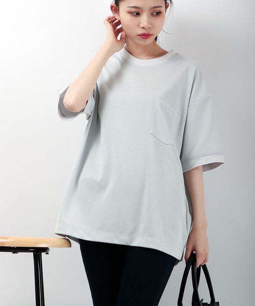 Chiaro(キアロ)の「CHIARO DRYMASTER UVカット 吸汗速乾 ユニセックス ドライオーバーサイズ Tシャツ 男女兼用(Tシャツ/カットソー・メンズ・ブラック/グレー/オフホワイト/ベージュ・S/M)」の17枚目の写真