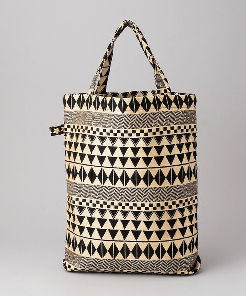 FREAK'S STORE（フリークスストア）の「【WEB限定】Bindu/ビンドゥー　キカ柄ジャガードTOTE BAG（ショルダーバッグ・レディース・ブラック/ナチュラル・ONE SIZE）」の7枚目の写真