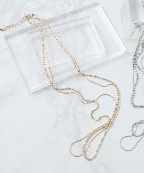 le.coeur blanc（ルクールブラン）の「ミックスチェーン2連ネックレス（ネックレス・レディース・シルバー/ゴールド・FREE）」の3枚目の写真
