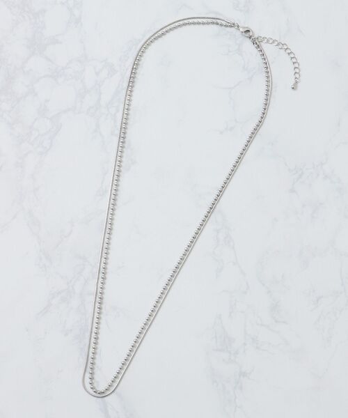 le.coeur blanc（ルクールブラン）の「ミックスチェーン2連ネックレス（ネックレス・レディース・シルバー/ゴールド・FREE）」の7枚目の写真