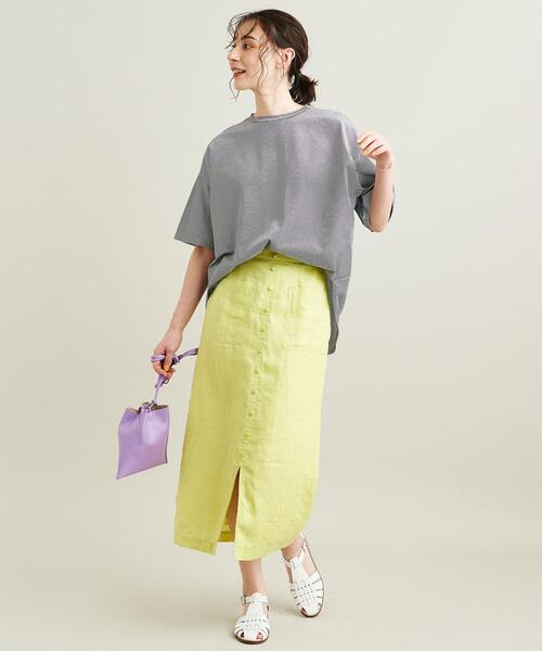 BEAUTY&YOUTH UNITED ARROWS（ビューティーアンドユースユナイテッドアローズ）の「BY コットン ラウンドヘム ショートスリーブカットソー（Tシャツ/カットソー・レディース・その他1/その他2/ブラック/ホワイト・FREE）」の9枚目の写真