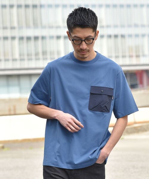 SHIPS(シップス)の「SHIPS:〈遮熱/UVカット/吸水速乾/接触冷感〉SHELTECH(R) フラップポケット Tシャツ(Tシャツ/カットソー・メンズ・ホワイト/ブラック/ブルー・SMALL/MEDIUM/LARGE/X-LARGE)」の14枚目の写真