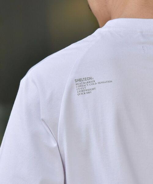 SHIPS(シップス)の「SHIPS:〈遮熱/UVカット/吸水速乾/接触冷感〉SHELTECH(R) フラップポケット Tシャツ(Tシャツ/カットソー・メンズ・ホワイト/ブラック/ブルー・SMALL/MEDIUM/LARGE/X-LARGE)」の8枚目の写真