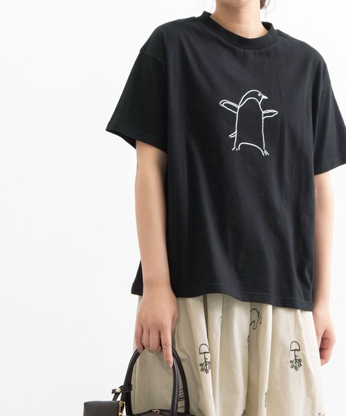 POU DOU DOU（プードゥドゥ）の「アニマルチェーン刺繍Tee（Tシャツ/カットソー・レディース・ブラック/オフホワイト/ライトベージュ・3）」の3枚目の写真