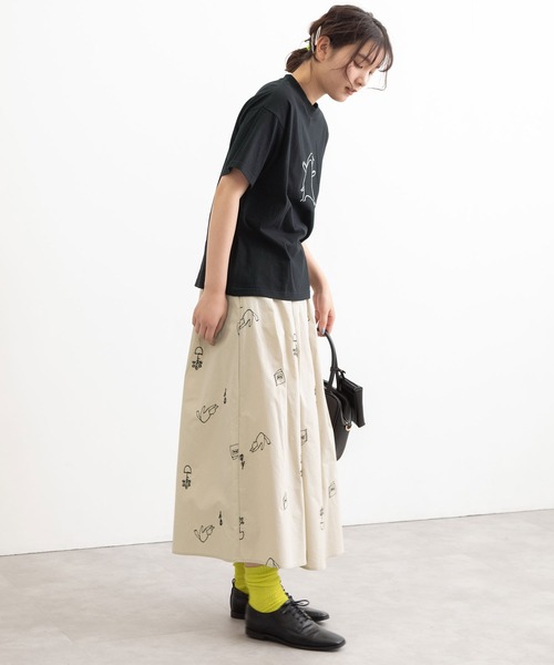 POU DOU DOU（プードゥドゥ）の「アニマルチェーン刺繍Tee（Tシャツ/カットソー・レディース・ブラック/オフホワイト/ライトベージュ・3）」の22枚目の写真