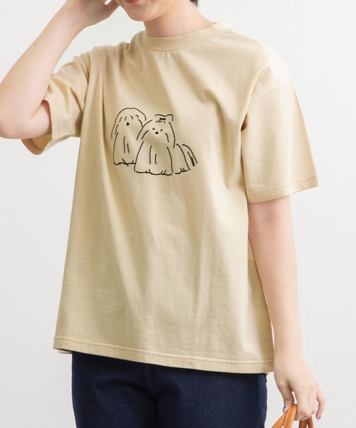 POU DOU DOU（プードゥドゥ）の「アニマルチェーン刺繍Tee（Tシャツ/カットソー・レディース・ブラック/オフホワイト/ライトベージュ・3）」の18枚目の写真