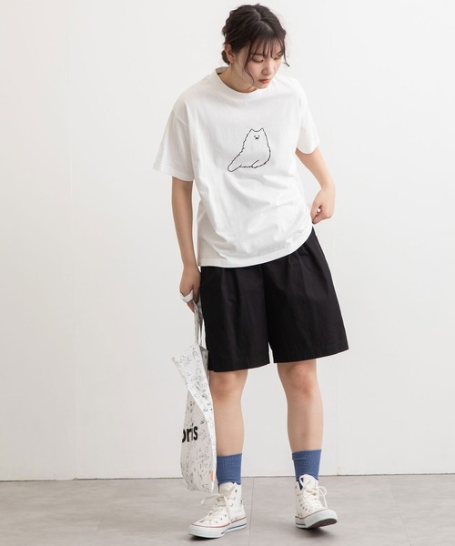 POU DOU DOU（プードゥドゥ）の「アニマルチェーン刺繍Tee（Tシャツ/カットソー・レディース・ブラック/オフホワイト/ライトベージュ・3）」の6枚目の写真