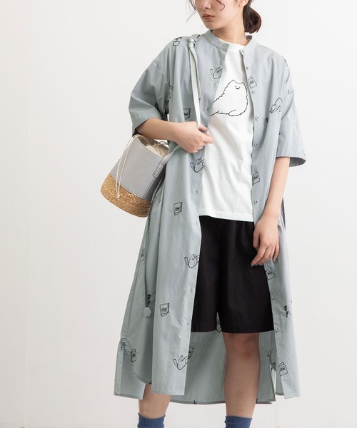 POU DOU DOU（プードゥドゥ）の「アニマルチェーン刺繍Tee（Tシャツ/カットソー・レディース・ブラック/オフホワイト/ライトベージュ・3）」の7枚目の写真