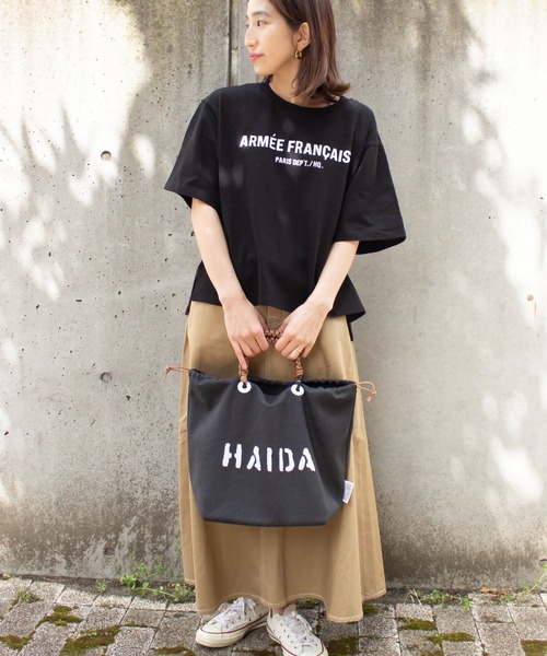 ALL ORDINARIES（オールオーディナリーズ）の「ARMEE FRANCAISEオーバーTシャツ（Tシャツ/カットソー・レディース・ホワイト/ブラック/ストーン/アーミー・XS/M）」の21枚目の写真