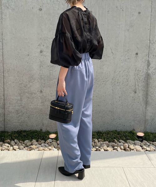 select MOCA by misato（セレクトモカバイミサト）の「フロントタックストレートワイドパンツ（スラックス・レディース・カーキ/ブルー/アイボリー・FREE）」の15枚目の写真