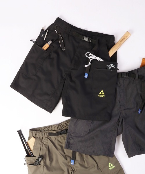 GERRY（ジェリー）の「GERRY TCウェザー キャンプ ガーデニング ギア クライミング カーゴ ショートパンツ（カーゴパンツ・メンズ・ブラック/モカ/ライトカーキ/グリーン系カモフラージュ/杢グレー・LL/M/L/S）」の2枚目の写真