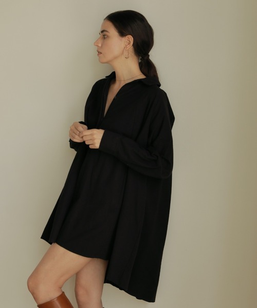 ACYM（アシーム）の「Relaxy back long シャツ（シャツ/ブラウス・レディース・ホワイト/ブラック/ベージュ・FREE）」の3枚目の写真
