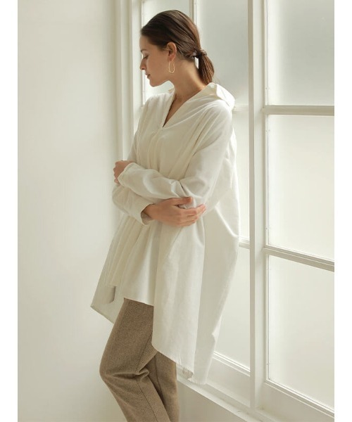 ACYM（アシーム）の「Relaxy back long シャツ（シャツ/ブラウス・レディース・ホワイト/ブラック/ベージュ・FREE）」の13枚目の写真