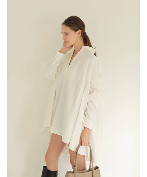 ACYM（アシーム）の「Relaxy back long シャツ（シャツ/ブラウス・レディース・ホワイト/ブラック/ベージュ・FREE）」の14枚目の写真