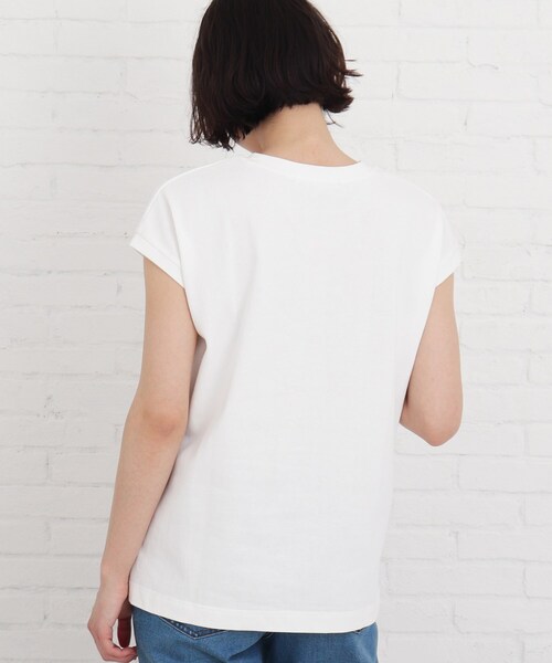 Cutie Blonde（キューティーブロンド）の「◆【S-L】フレンチ袖ポケットTシャツ（Tシャツ/カットソー・レディース・ブルー/オフホワイト/グレー系その他/ダークオレンジ・03/02/01）」の7枚目の写真