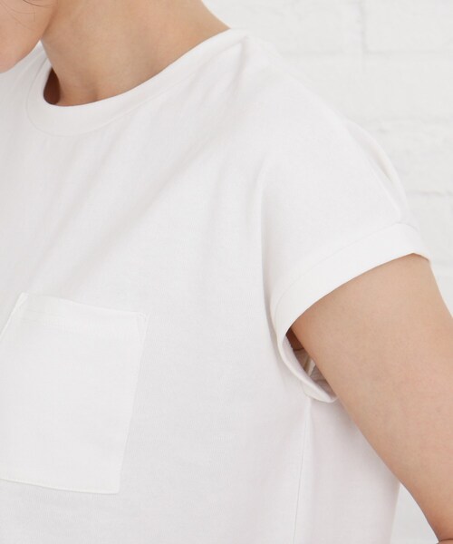 Cutie Blonde（キューティーブロンド）の「◆【S-L】フレンチ袖ポケットTシャツ（Tシャツ/カットソー・レディース・ブルー/オフホワイト/グレー系その他/ダークオレンジ・03/02/01）」の9枚目の写真