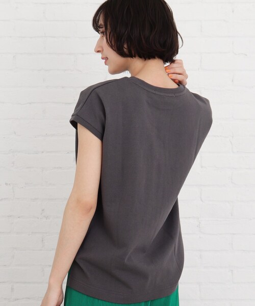 Cutie Blonde（キューティーブロンド）の「◆【S-L】フレンチ袖ポケットTシャツ（Tシャツ/カットソー・レディース・ブルー/オフホワイト/グレー系その他/ダークオレンジ・03/02/01）」の13枚目の写真