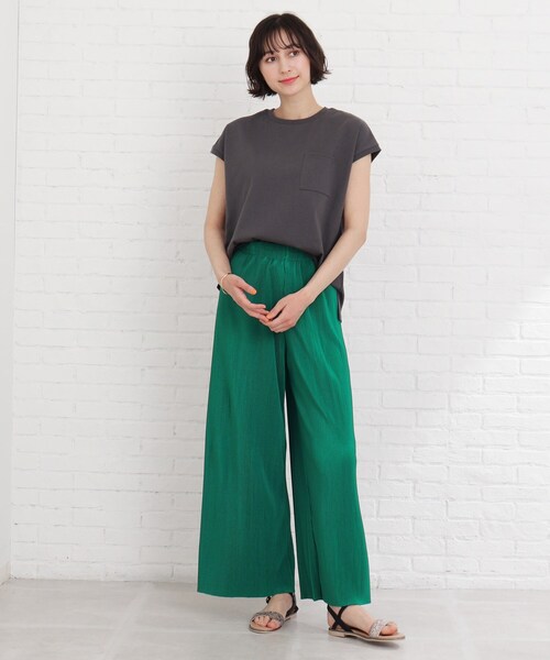 Cutie Blonde（キューティーブロンド）の「◆【S-L】フレンチ袖ポケットTシャツ（Tシャツ/カットソー・レディース・ブルー/オフホワイト/グレー系その他/ダークオレンジ・03/02/01）」の14枚目の写真