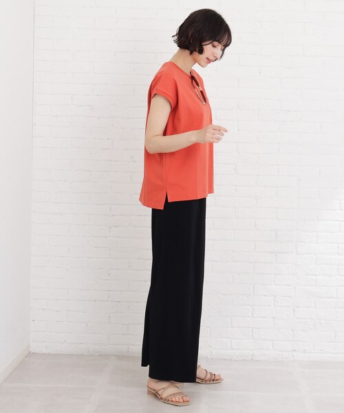 Cutie Blonde（キューティーブロンド）の「◆【S-L】フレンチ袖ポケットTシャツ（Tシャツ/カットソー・レディース・ブルー/オフホワイト/グレー系その他/ダークオレンジ・03/02/01）」の22枚目の写真