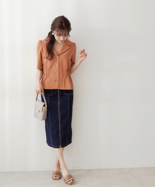 PROPORTION BODY DRESSING（プロポーションボディドレッシング）の「ワークシャツジャケット / 1212150401（テーラードジャケット・レディース・オレンジ/ベージュ/ブラウン・SMALL/MEDIUM）」の14枚目の写真