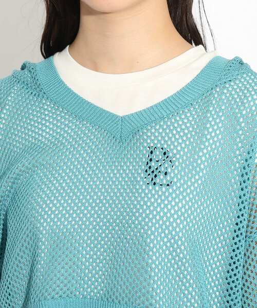 ENVYM(アンビー)の「【ENVYM/アンビーコラボ】メッシュレイヤードフードトップス+Tシャツ セット(その他トップス・キッズ・ライトブルー/ライトグリーン・15 /14/16)」の6枚目の写真