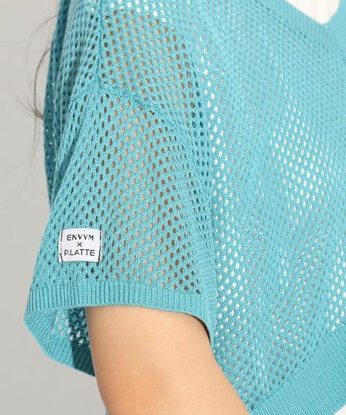 ENVYM(アンビー)の「【ENVYM/アンビーコラボ】メッシュレイヤードフードトップス+Tシャツ セット(その他トップス・キッズ・ライトブルー/ライトグリーン・15 /14/16)」の7枚目の写真
