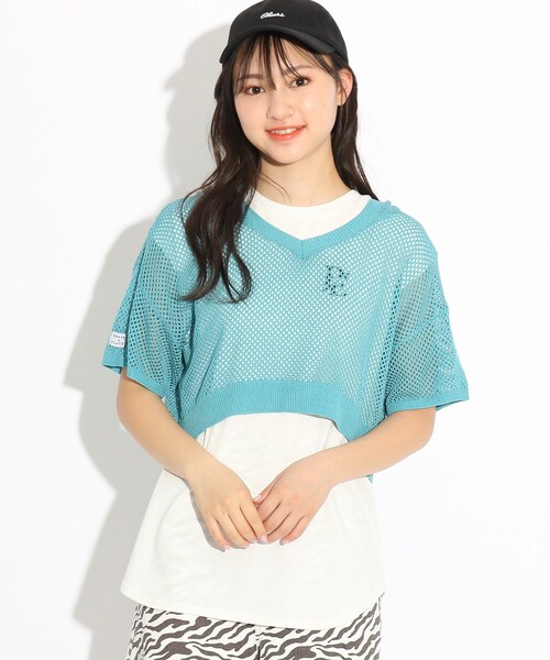 ENVYM(アンビー)の「【ENVYM/アンビーコラボ】メッシュレイヤードフードトップス+Tシャツ セット(その他トップス・キッズ・ライトブルー/ライトグリーン・15 /14/16)」の15枚目の写真