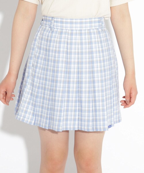 PINK-latte（ピンクラテ）の「◆チェックプリーツスカート（スカート・キッズ・ベージュ系その他4/グレー系1/ダークグリーン系1/ブルー系6・15 /14/16）」の5枚目の写真