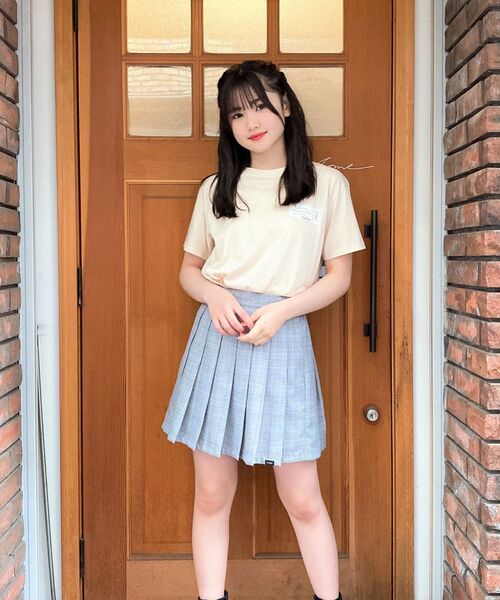 PINK-latte（ピンクラテ）の「◆チェックプリーツスカート（スカート・キッズ・ベージュ系その他4/グレー系1/ダークグリーン系1/ブルー系6・15 /14/16）」の19枚目の写真