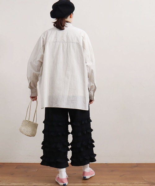 【試着のみ】フィグロンドン　Franklin　shirt 　ブルー fig London（フィグロンドン）の「Franklin shirt（シャツ