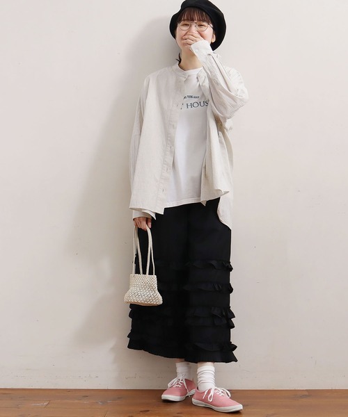 【試着のみ】フィグロンドン　Franklin　shirt 　ブルー fig London（フィグロンドン）の「Franklin shirt（シャツ