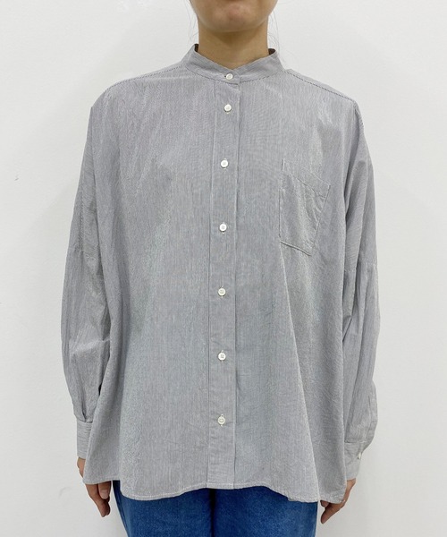 【試着のみ】フィグロンドン　Franklin　shirt 　ブルー fig London（フィグロンドン）の「Franklin shirt（シャツ
