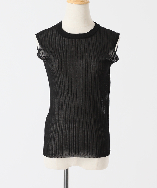 B.C STOCK(ベーセーストック)の「シースルーニットリブトップス(ニット/セーター・レディース・ブラック/アイボリー/グリーン・FREE)」の16枚目の写真