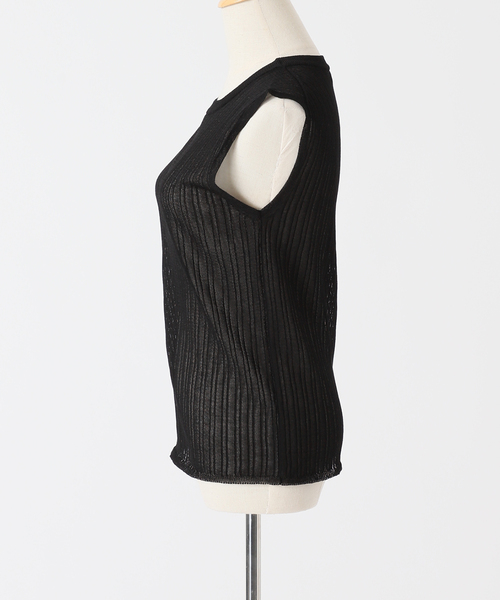 B.C STOCK(ベーセーストック)の「シースルーニットリブトップス(ニット/セーター・レディース・ブラック/アイボリー/グリーン・FREE)」の17枚目の写真