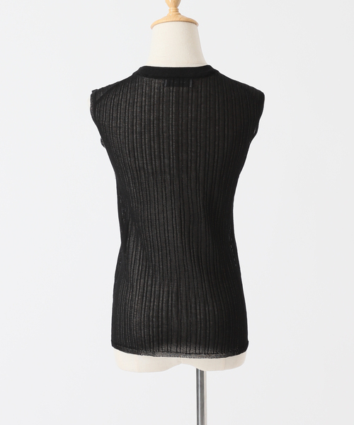 B.C STOCK(ベーセーストック)の「シースルーニットリブトップス(ニット/セーター・レディース・ブラック/アイボリー/グリーン・FREE)」の18枚目の写真