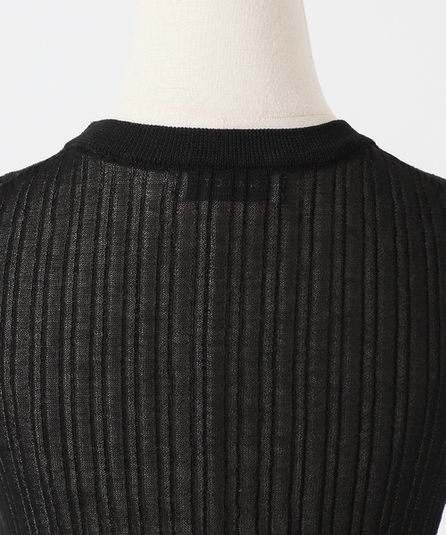 B.C STOCK(ベーセーストック)の「シースルーニットリブトップス(ニット/セーター・レディース・ブラック/アイボリー/グリーン・FREE)」の19枚目の写真