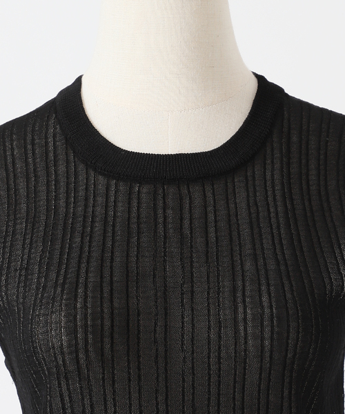 B.C STOCK(ベーセーストック)の「シースルーニットリブトップス(ニット/セーター・レディース・ブラック/アイボリー/グリーン・FREE)」の20枚目の写真