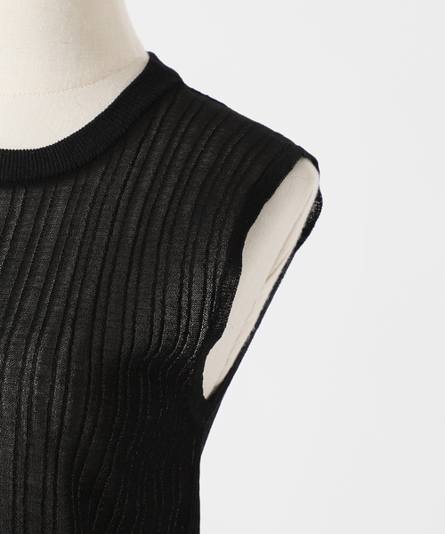 B.C STOCK(ベーセーストック)の「シースルーニットリブトップス(ニット/セーター・レディース・ブラック/アイボリー/グリーン・FREE)」の21枚目の写真