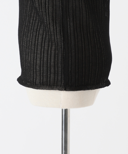 B.C STOCK(ベーセーストック)の「シースルーニットリブトップス(ニット/セーター・レディース・ブラック/アイボリー/グリーン・FREE)」の22枚目の写真