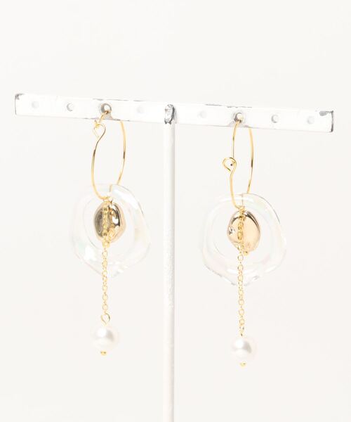 tone（トーン）の「【MUURABBTI】オーロラとパールのフープピアス(MA)（ピアス（両耳用）・レディース・シルバー/ゴールド・FREE）」の9枚目の写真