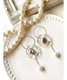 【MUURABBTI】オーロラとパールのフープピアス(MA)