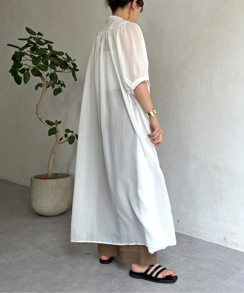 prose verse（プロズヴェール）の「ロングボヤージュシャツワンピース（シャツワンピース・レディース・ブラック/パープル/オフホワイト・MEDIUM）」の17枚目の写真