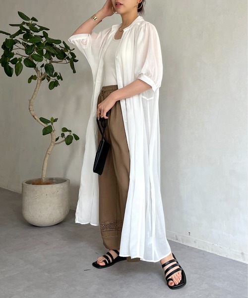 prose verse（プロズヴェール）の「ロングボヤージュシャツワンピース（シャツワンピース・レディース・ブラック/パープル/オフホワイト・MEDIUM）」の21枚目の写真