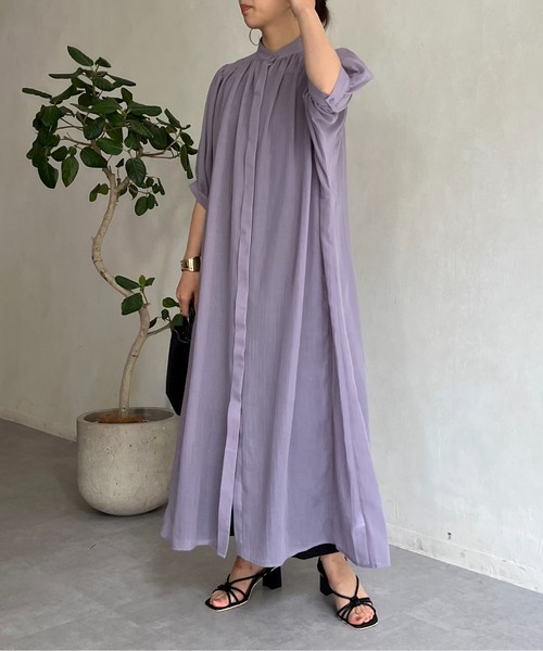 prose verse（プロズヴェール）の「ロングボヤージュシャツワンピース（シャツワンピース・レディース・ブラック/パープル/オフホワイト・MEDIUM）」の14枚目の写真