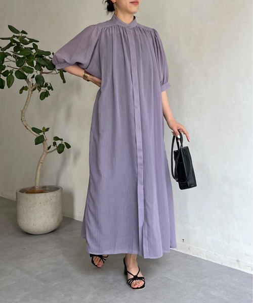 prose verse（プロズヴェール）の「ロングボヤージュシャツワンピース（シャツワンピース・レディース・ブラック/パープル/オフホワイト・MEDIUM）」の11枚目の写真