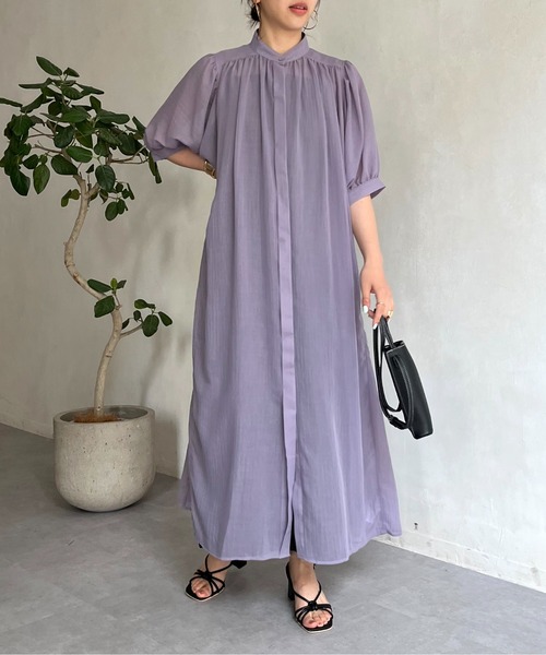 prose verse（プロズヴェール）の「ロングボヤージュシャツワンピース（シャツワンピース・レディース・ブラック/パープル/オフホワイト・MEDIUM）」の18枚目の写真